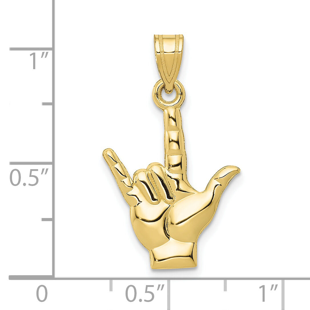10k Polished I Love You Hand/Sign Language Charm-10K1742