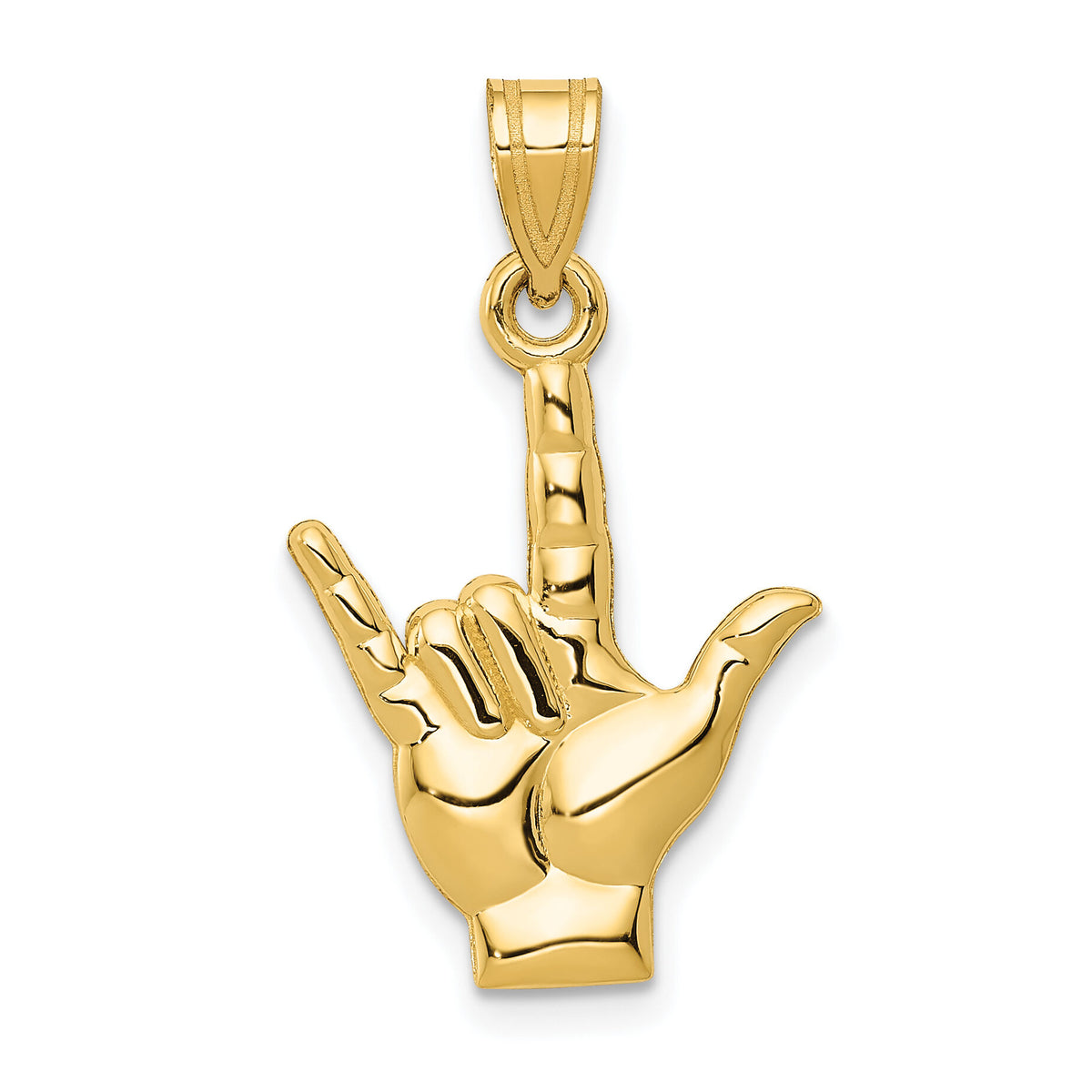 10k Polished I Love You Hand/Sign Language Charm-10K1742