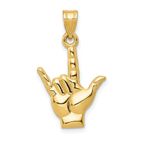 10k Polished I Love You Hand/Sign Language Charm-10K1742