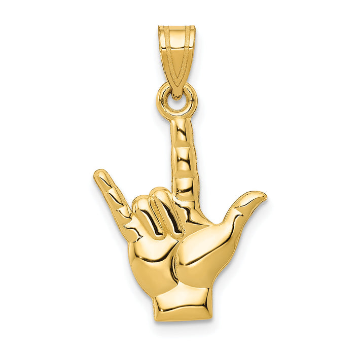10k Polished I Love You Hand/Sign Language Charm-10K1742