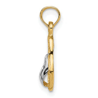 10k & Rhodium Single Flip-Flop Pendant-10K1857