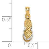 10k & Rhodium Single Flip-Flop Pendant-10K1857