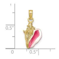 10k Enameled 3-D Conch Shell Pendant-10K1899