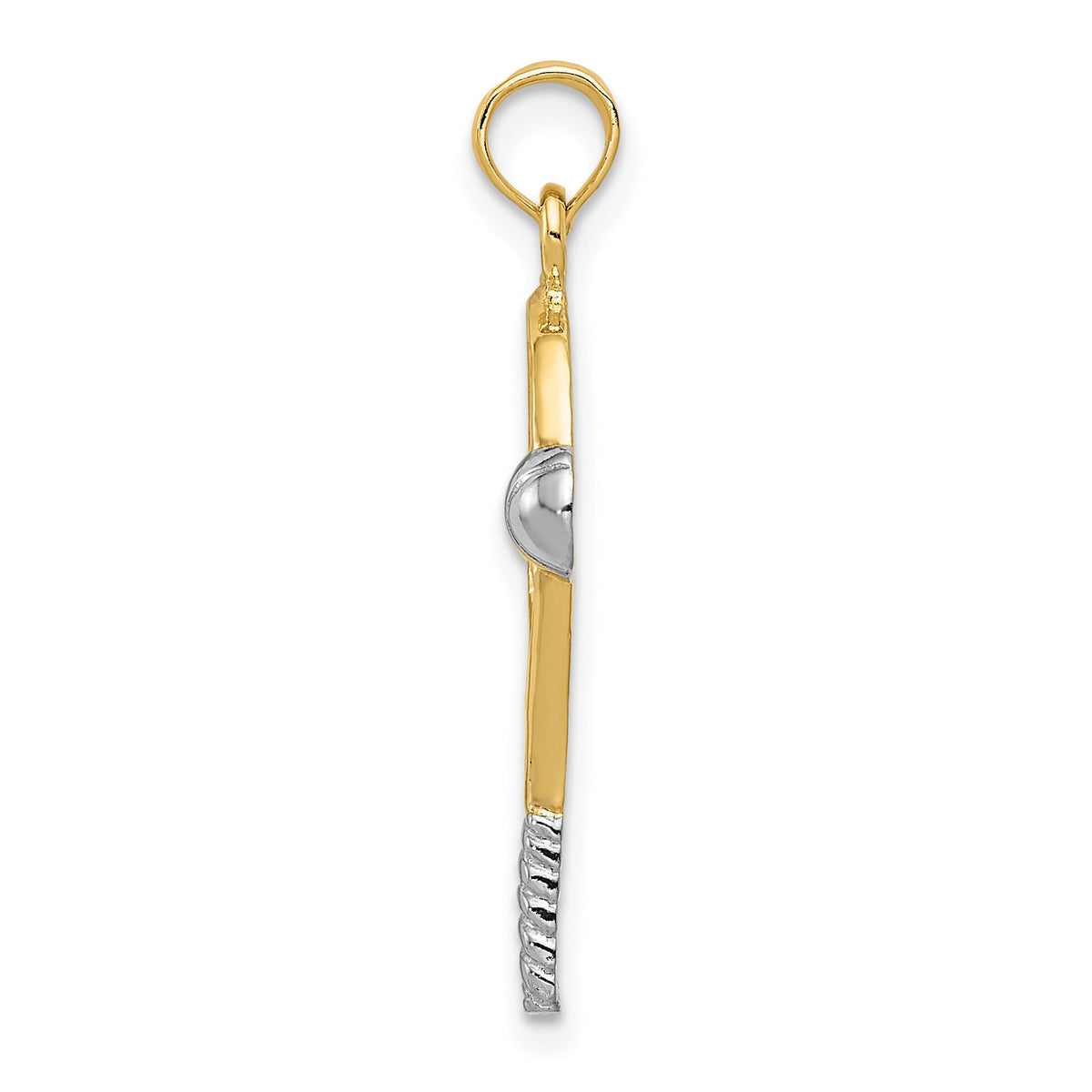 10k w/Rhodium Polished Tennis Racquet Pendant-10K1995