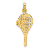 10k w/Rhodium Polished Tennis Racquet Pendant-10K1995