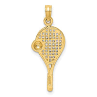 10k w/Rhodium Polished Tennis Racquet Pendant-10K1995