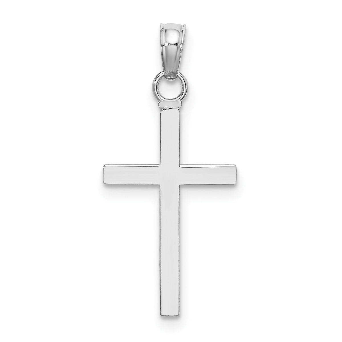 10k White Gold 3-D Cross Pendant-10K2116W