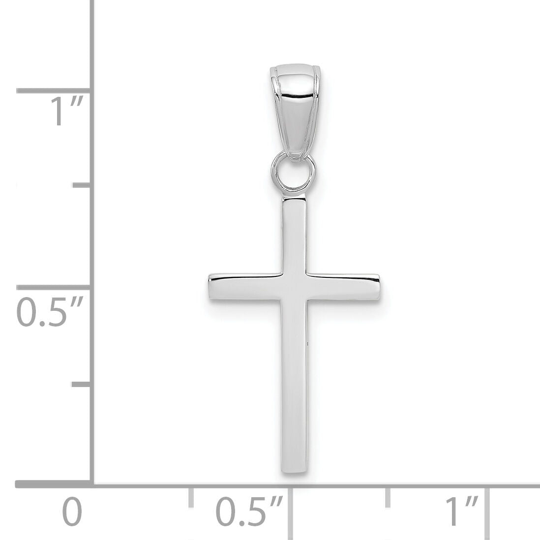 10k White Gold 3-D Cross Pendant-10K2116W
