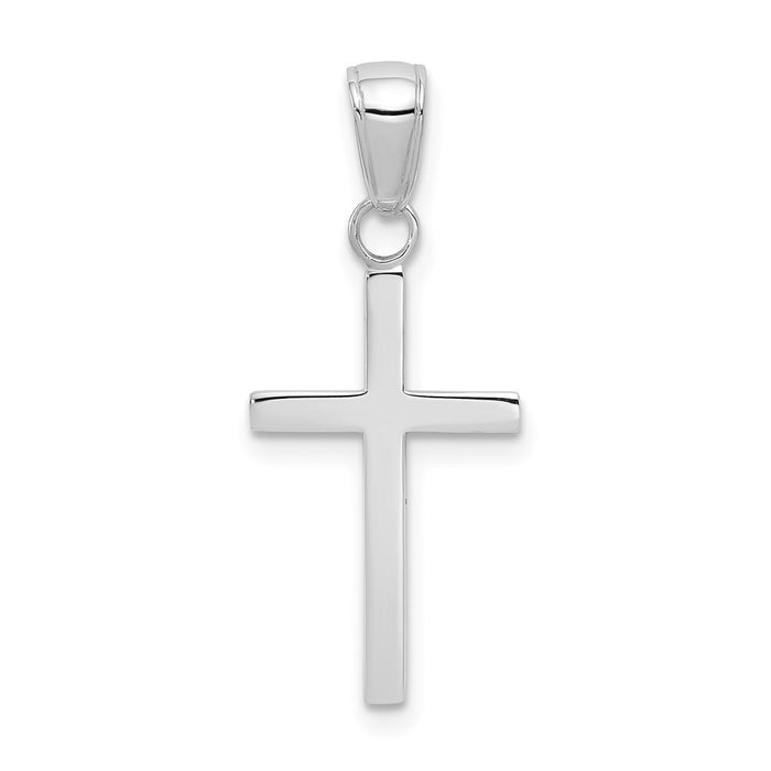 10k White Gold 3-D Cross Pendant-10K2116W