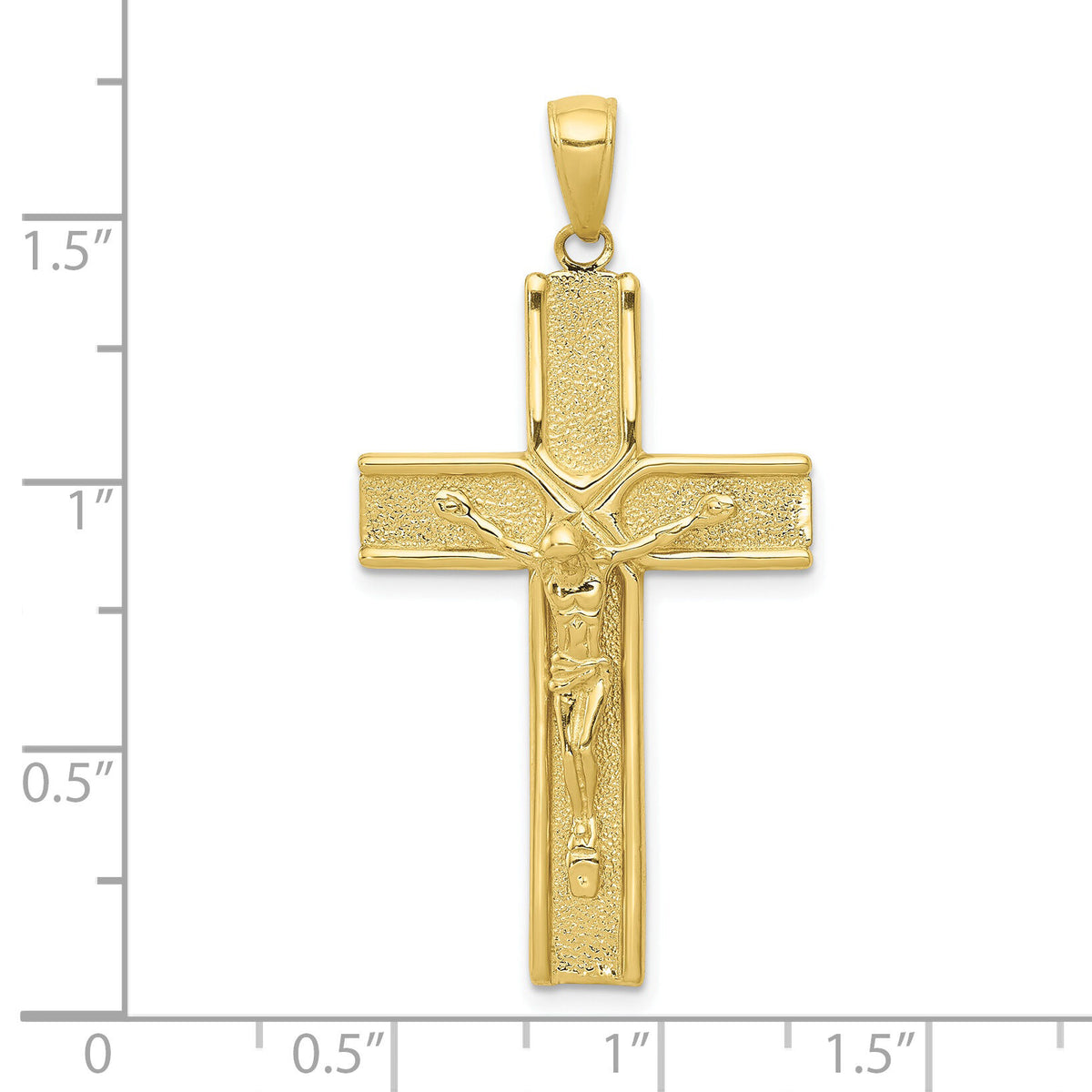 10k Satin Finish Crucifix Pendant-10K2186