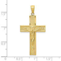 10k Satin Finish Crucifix Pendant-10K2186