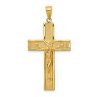 10k Satin Finish Crucifix Pendant-10K2186
