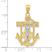 10k Two-tone Mariner's Crucifix Pendant-10K2209