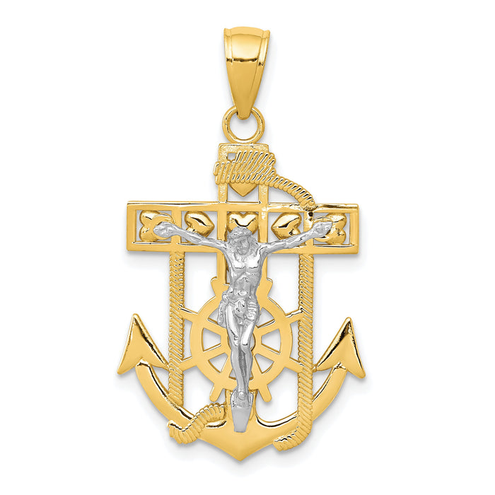 10k Two-tone Mariner's Crucifix Pendant-10K2209