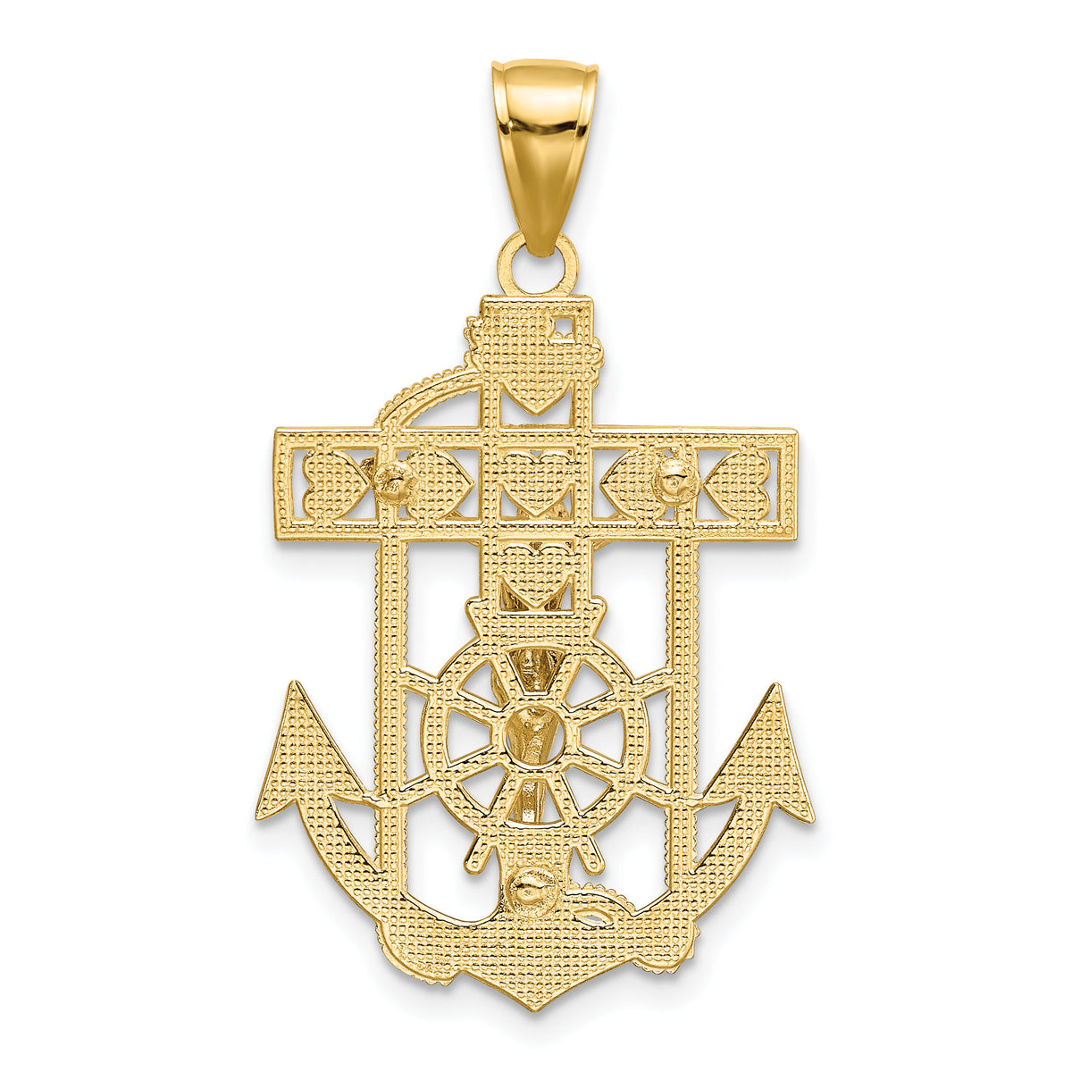 10k Two-tone Mariner's Crucifix Pendant-10K2210