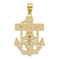 10k Two-tone Mariner's Crucifix Pendant-10K2210