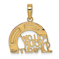 10k Y&Rose Gold W/Rhodium Follow Your Dreams Rainbow Pendant-10K2351