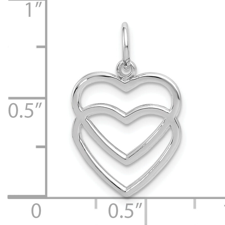 10k WG Double Heart Charm-10K2549