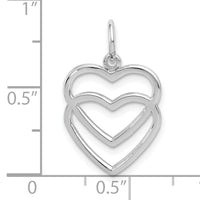 10k WG Double Heart Charm-10K2549