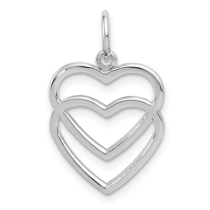 10k WG Double Heart Charm-10K2549