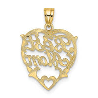 10k BEST MOM Heart Charm-10K2665