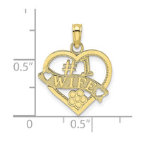 10K #1 WIFE Heart Pendant-10K2687