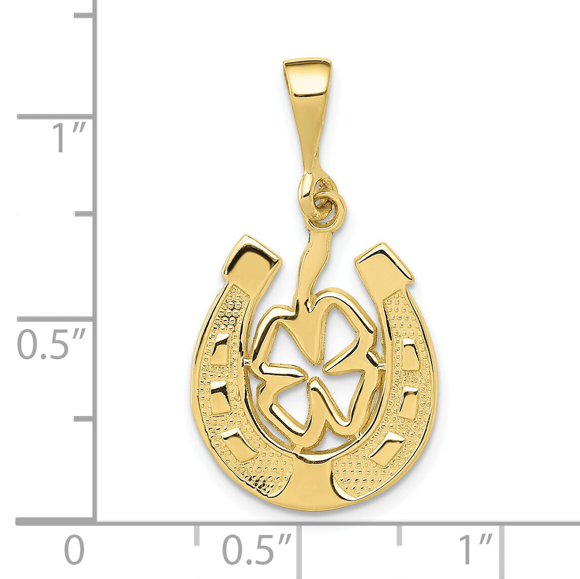 10k Good Luck Clover Pendant-10K2739