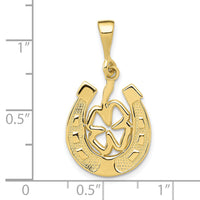 10k Good Luck Clover Pendant-10K2739