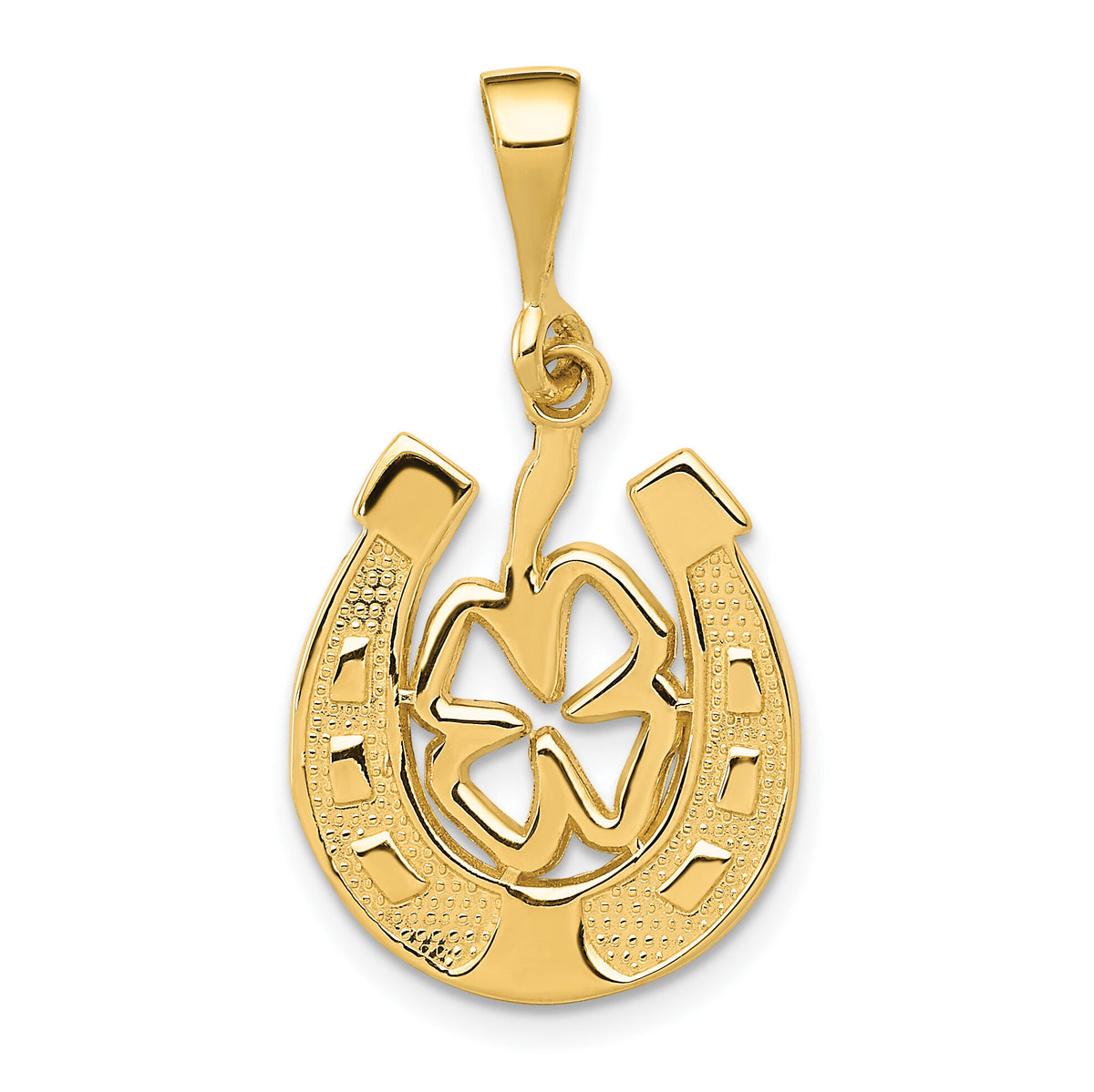 10k Good Luck Clover Pendant-10K2739