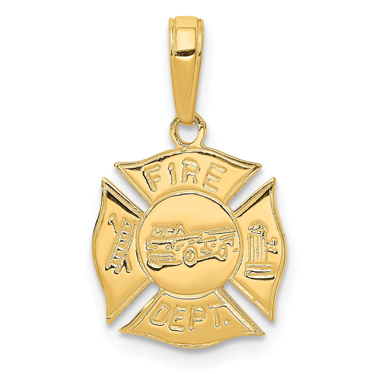 10k Fire Dept Shield Pendant-10K2841