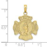 10k St. Florian Protect Us/Fire Dept. Pendant-10K2842