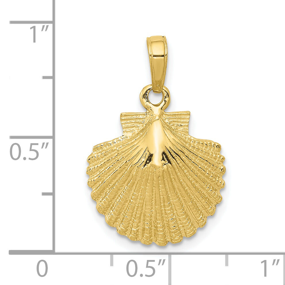 10k Scallop Shell Pendant-10K2918