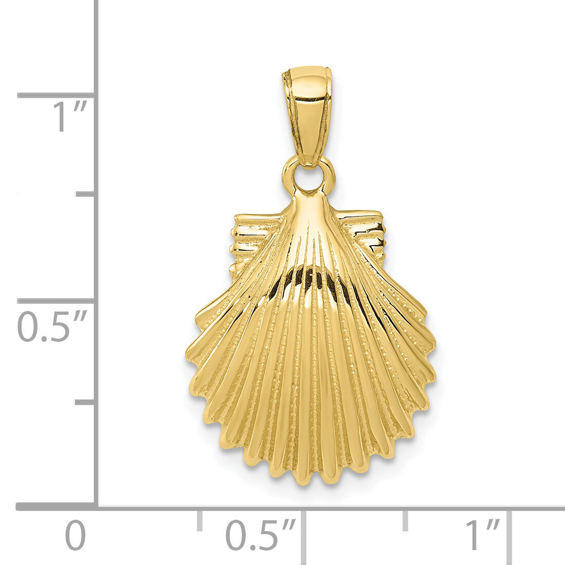 10K Scallop Shell Pendant-10K2919