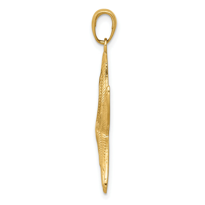 10K Diamond-cut Starfish Pendant-10K2944