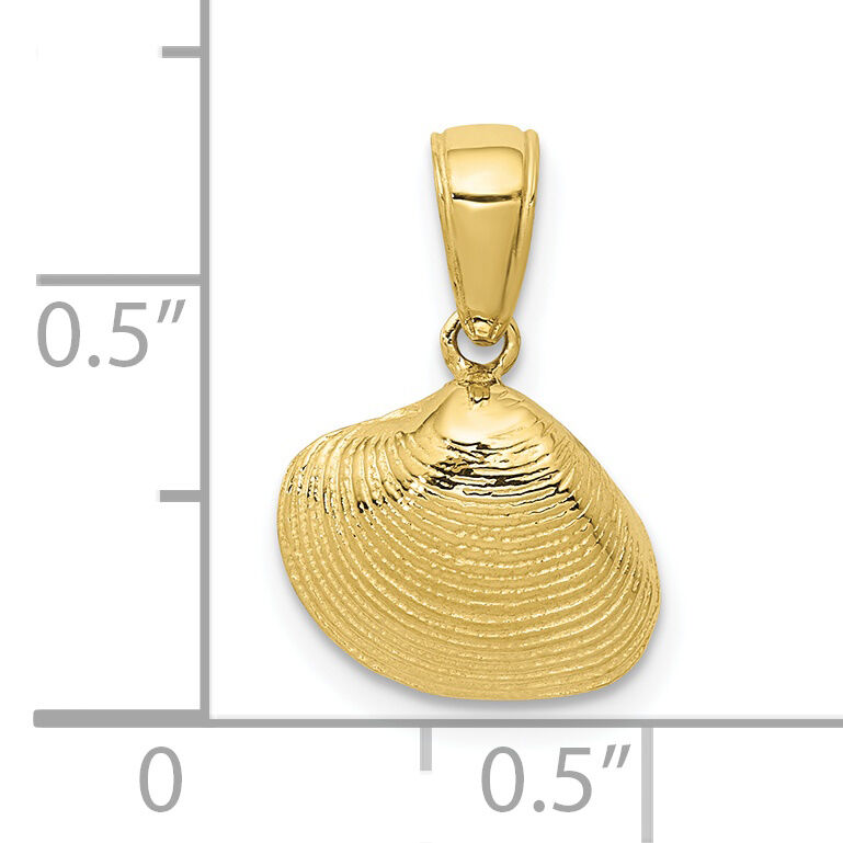 10K Small Clam Shell Pendant-10K2964