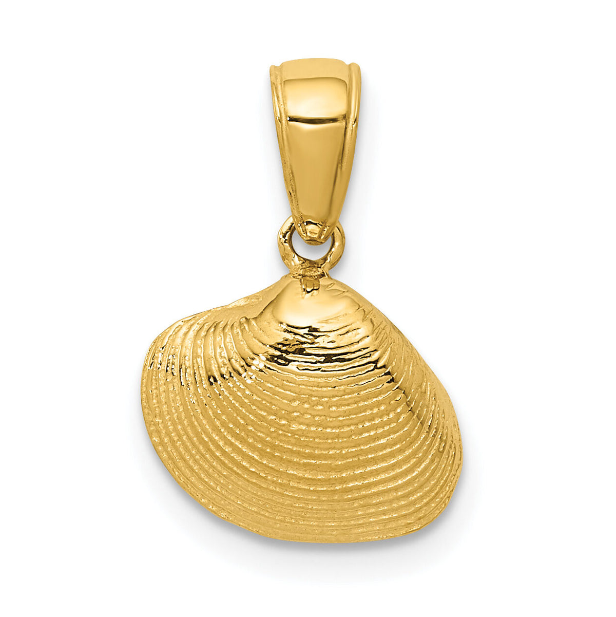 10K Small Clam Shell Pendant-10K2964