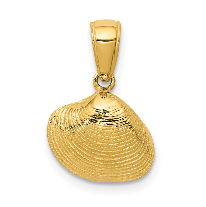 10K Small Clam Shell Pendant-10K2964