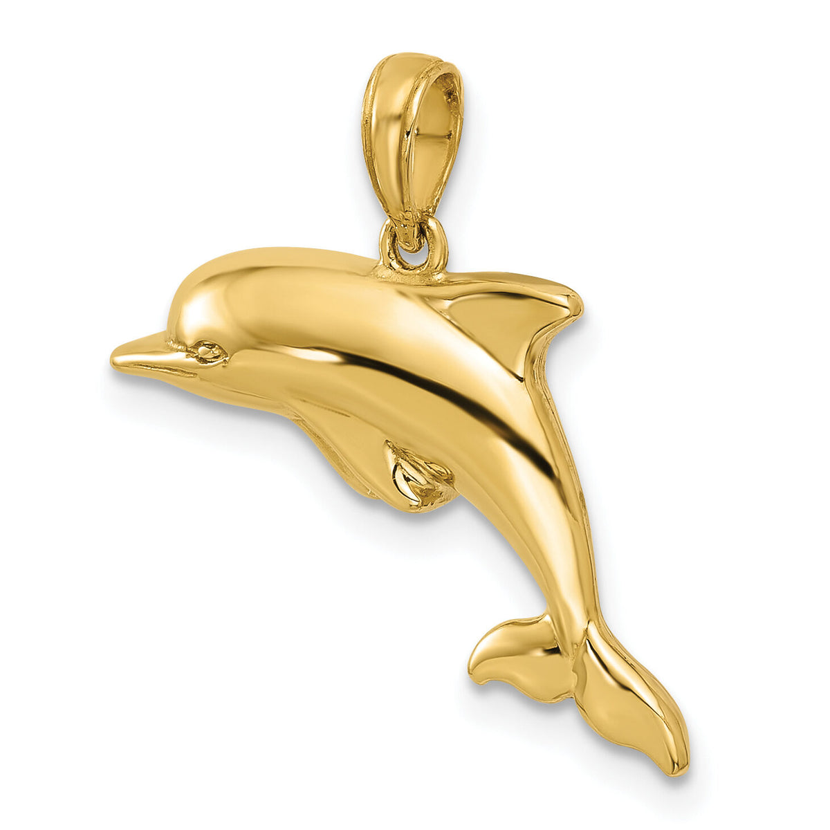 10k Dolphin Pendant-10K3012