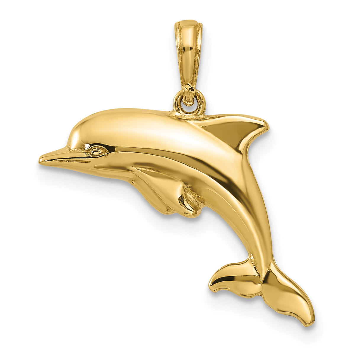 10k Dolphin Pendant-10K3012