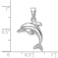 10k White Gold Jumping Dolphin Pendant-10K3012W