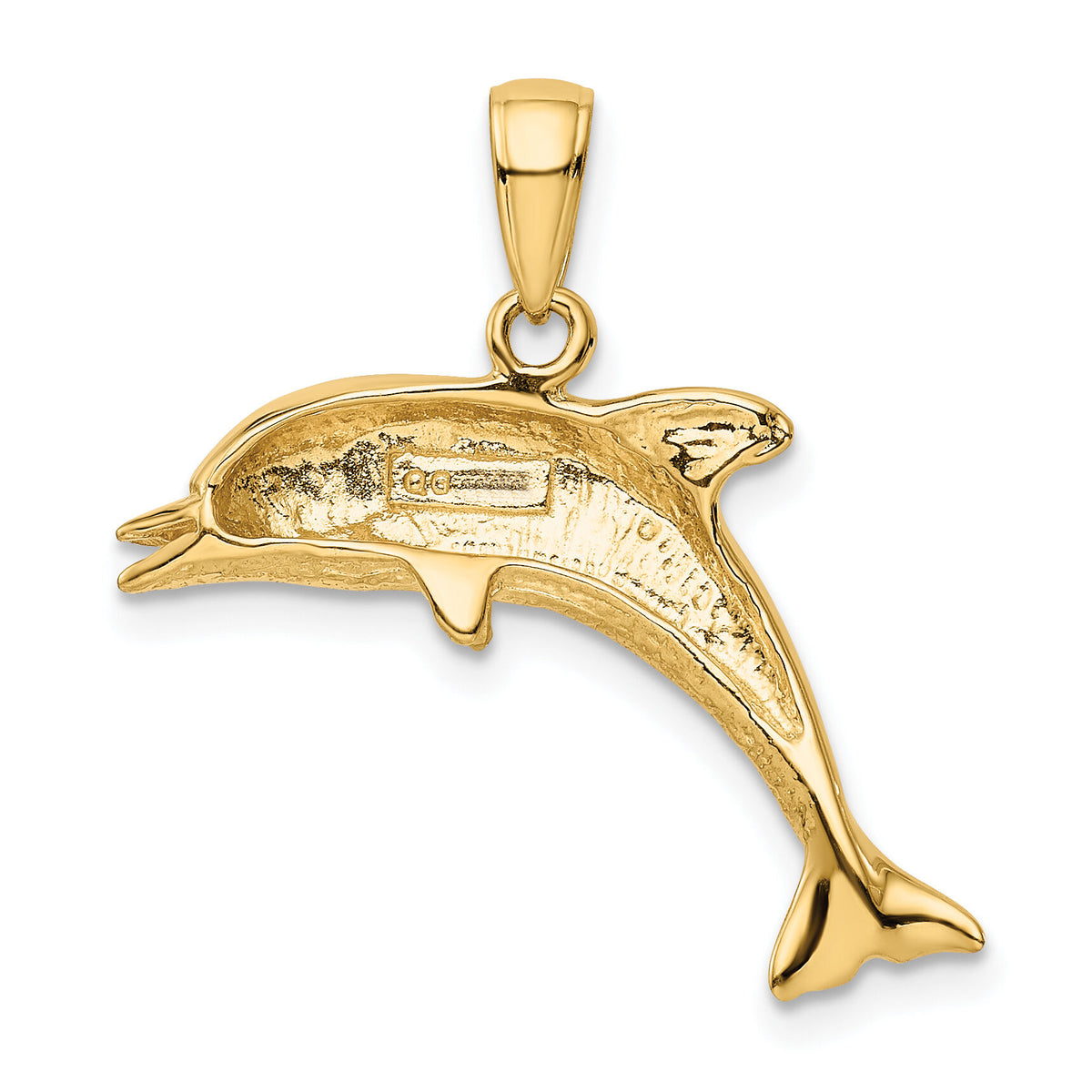 10k Jumping Dolphin Pendant-10K3013
