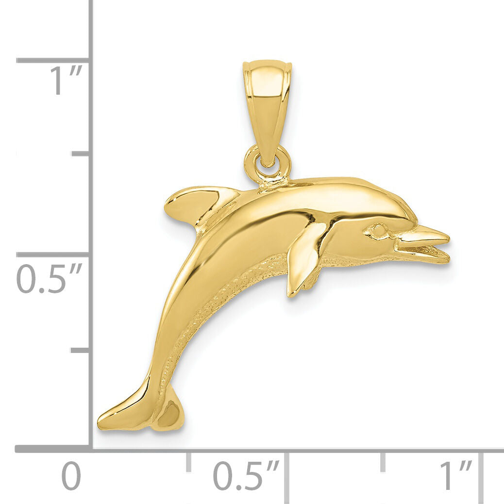 10k Jumping Dolphin Pendant-10K3013