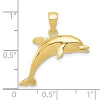 10k Jumping Dolphin Pendant-10K3013