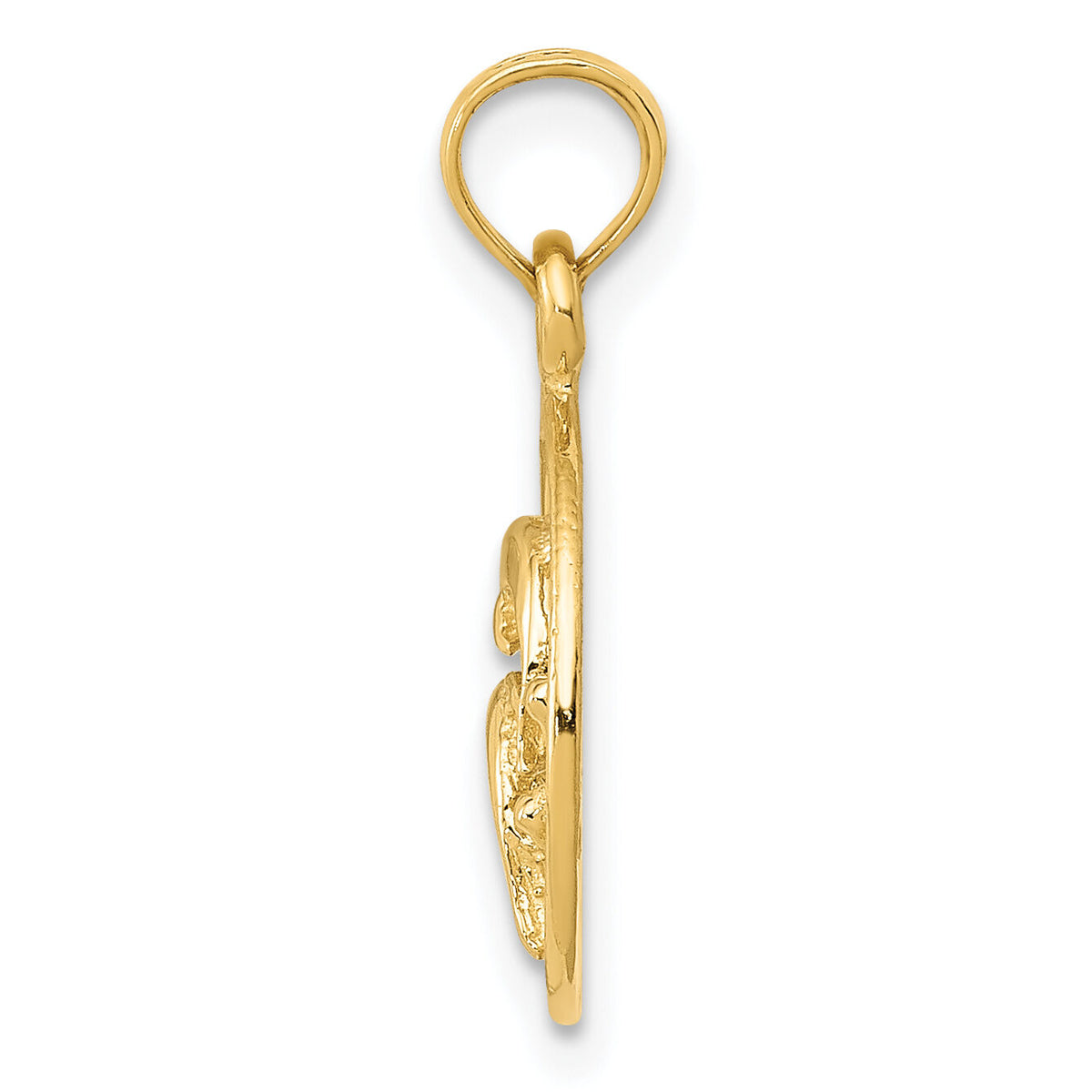 10K Double Dolphin Circle Pendant-10K3018