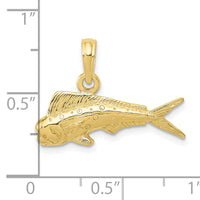 10k Mahi Mahi Fish Pendant-10K3034