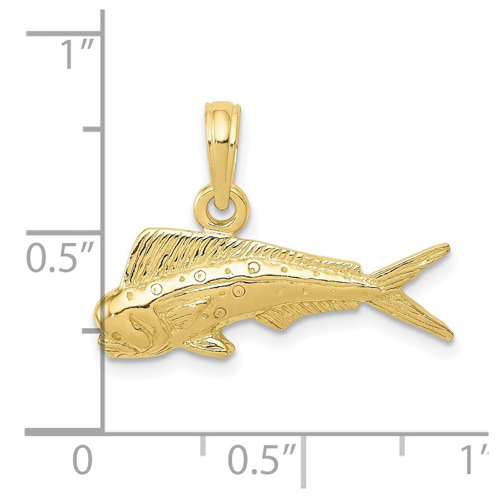 10k Mahi Mahi Fish Pendant-10K3034