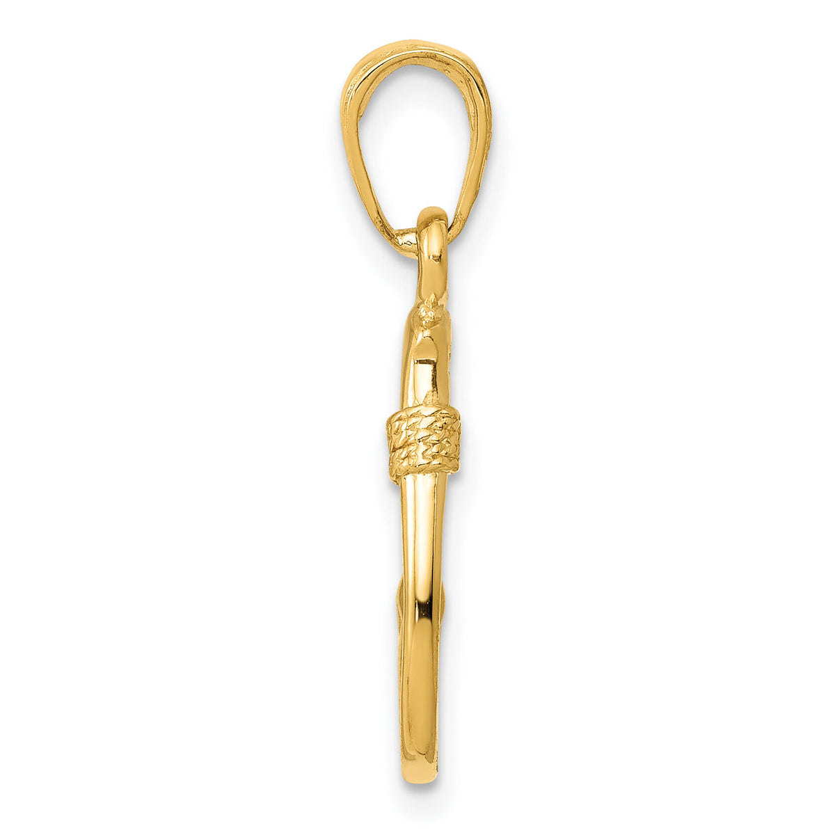 10K 3D Fish Hook Pendant-10K3043