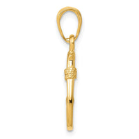 10K 3D Fish Hook Pendant-10K3043