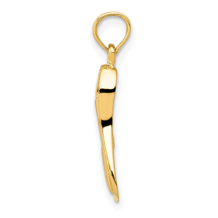 10K  3D Scuba Flipper Pendant-10K3063