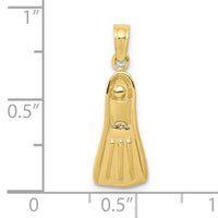 10K  3D Scuba Flipper Pendant-10K3063